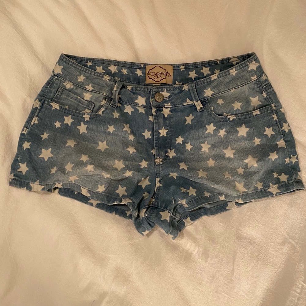 Star printed Jean shorts
